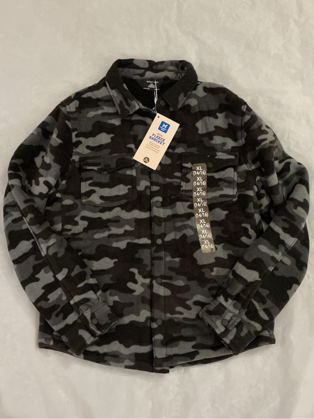 NWT Member’s Mark Sherpa lined fleece shacket youth XL